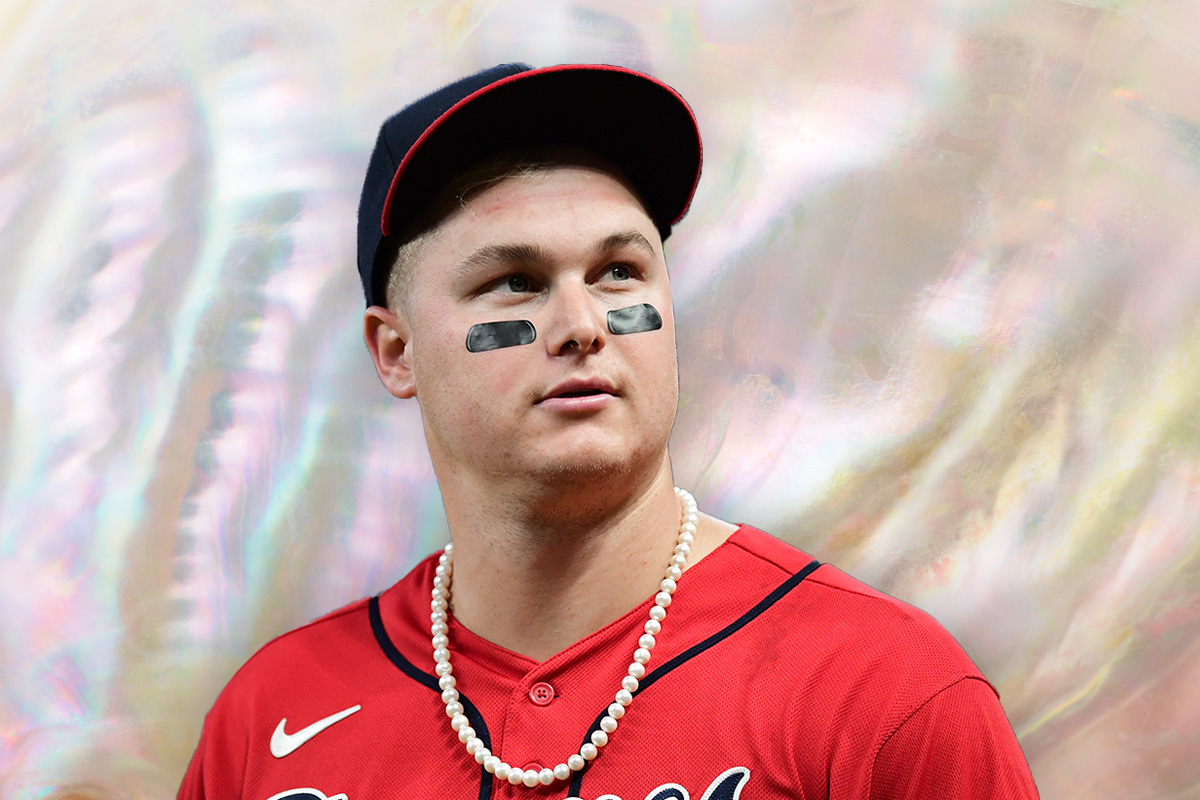 Joc Pederson's necklace in Hall of Fame