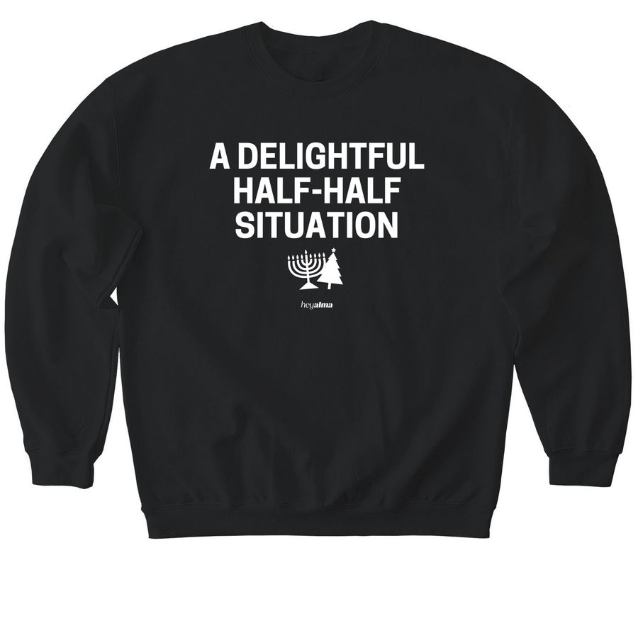 A Delightful Half-Half Situation Crewneck