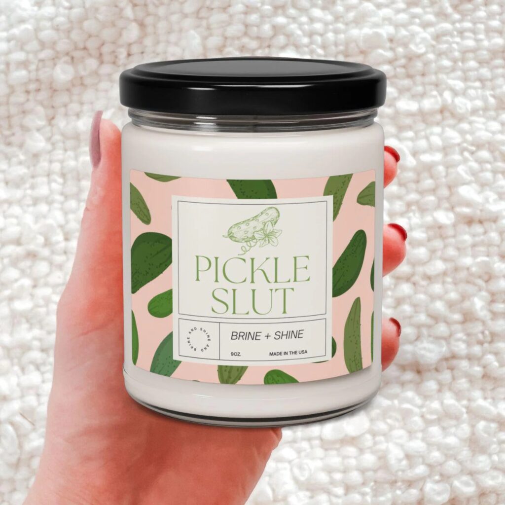 Pickle Lover Candle (Etsy)