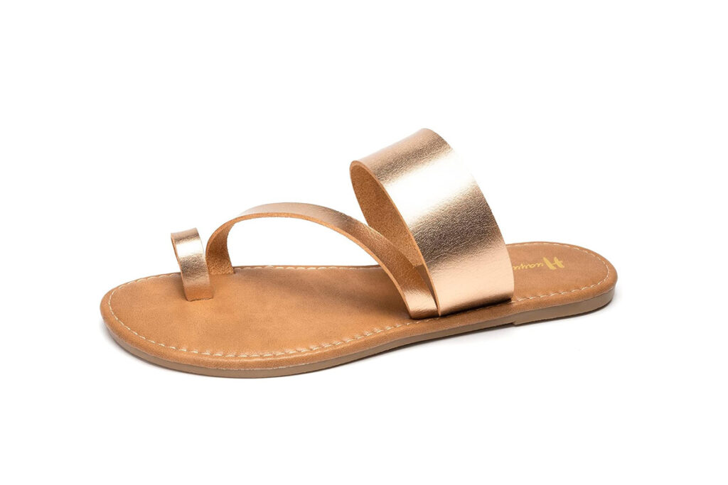 Women's Slide Sandal in Rose Gold (Amazon)