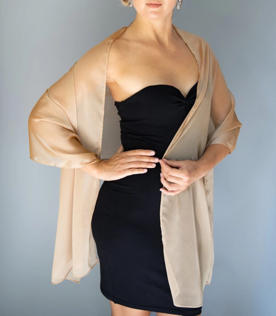 Champagne Chiffon Wrap (Etsy)